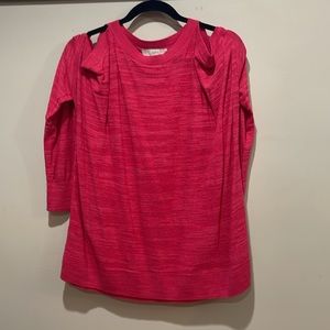 LOFT FUCHSIA DEEP PINK OPEN COLD SHOULDER